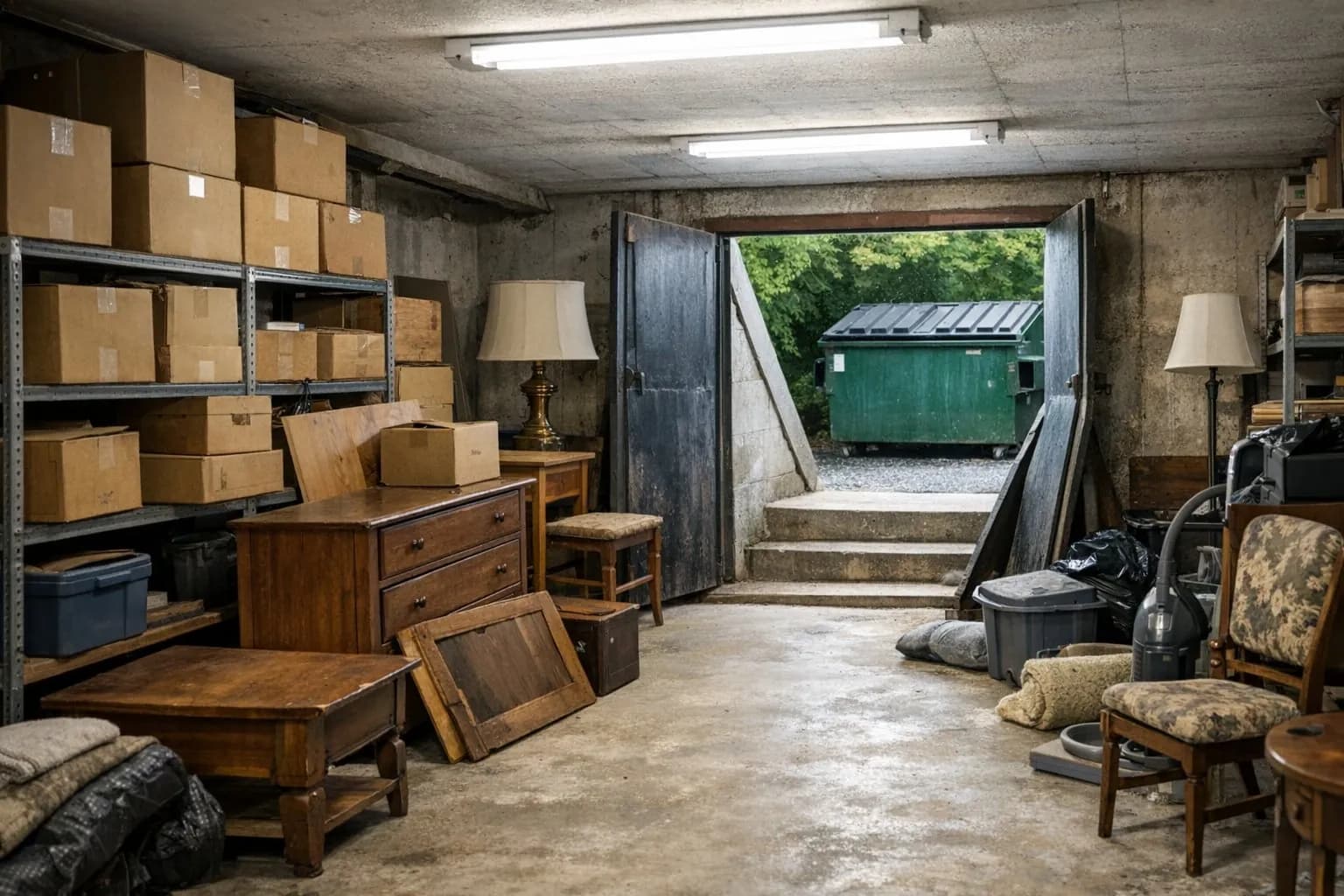 Keller entrümpeln: Ablauf, Container & Tipps