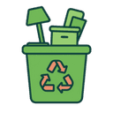 Recycling Bin with Household Items - Entrümpelung Icon