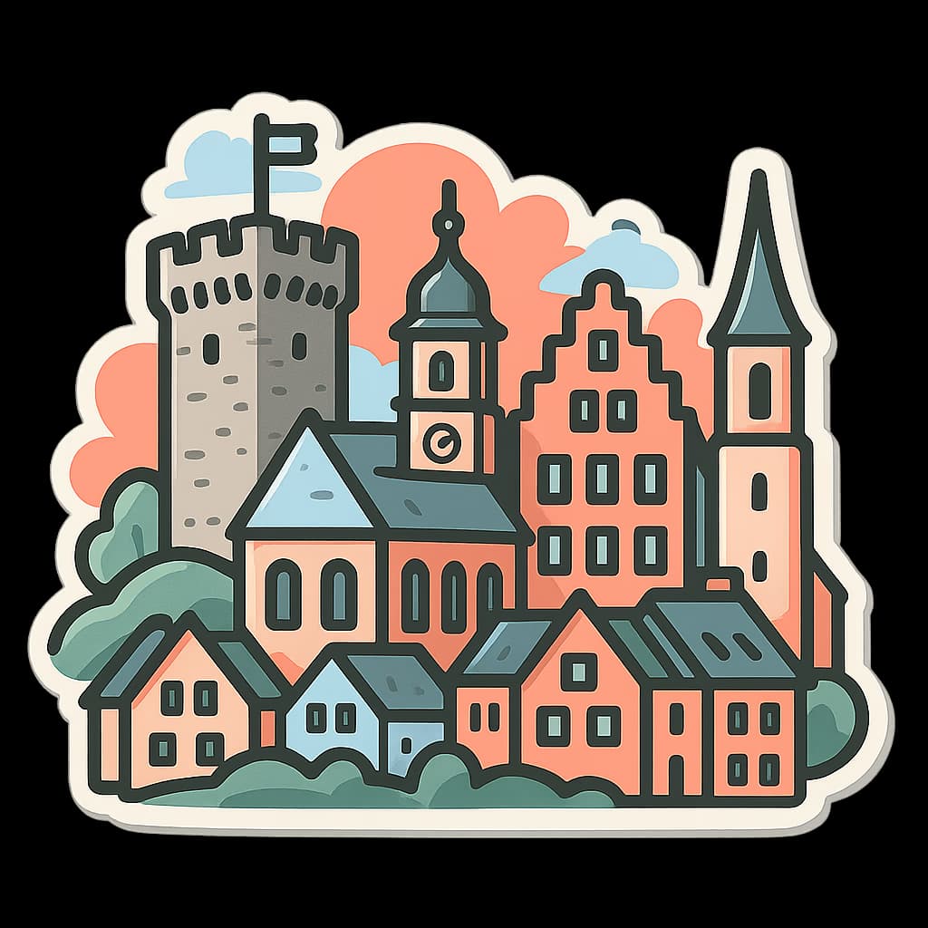 Blick auf Lörrach mit Innenstadt und Hügellandschaft im Dreiländereck