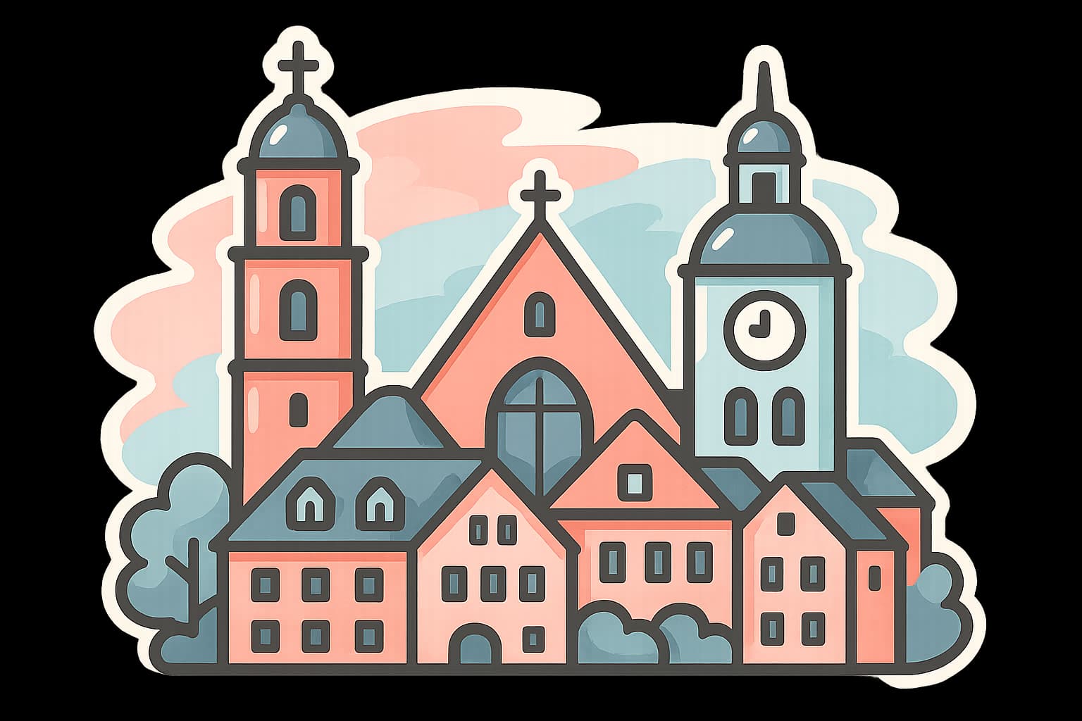 Blick über die Goldstadt Pforzheim mit historischem Stadtzentrum und umliegenden Hügeln