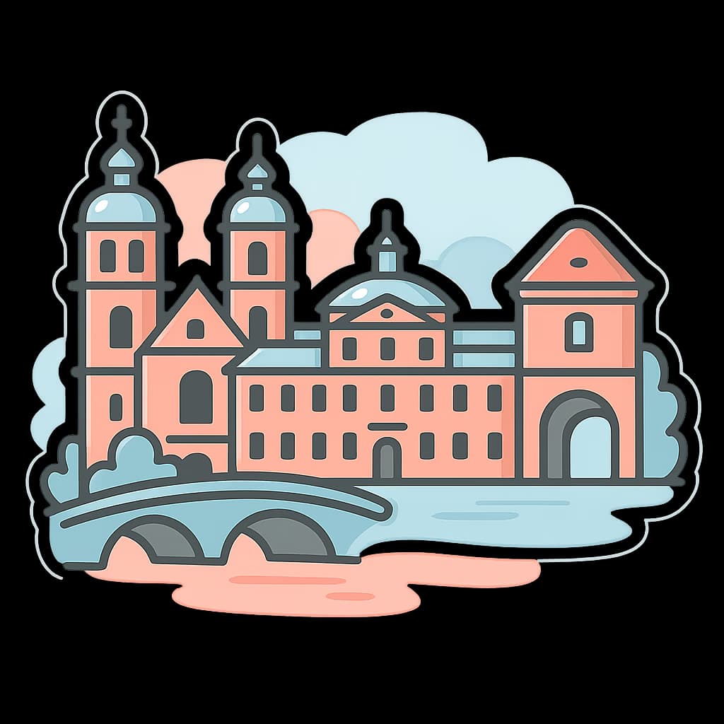 Blick auf Rastatt mit barockem Schloss und Innenstadtbereich