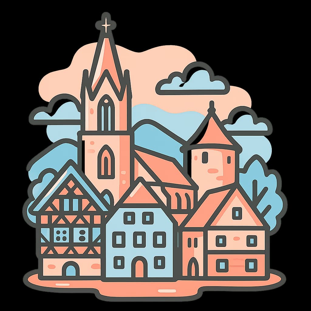 Blick über die Innenstadt von Reutlingen mit historischer Altstadt und Albtrauf im Hintergrund